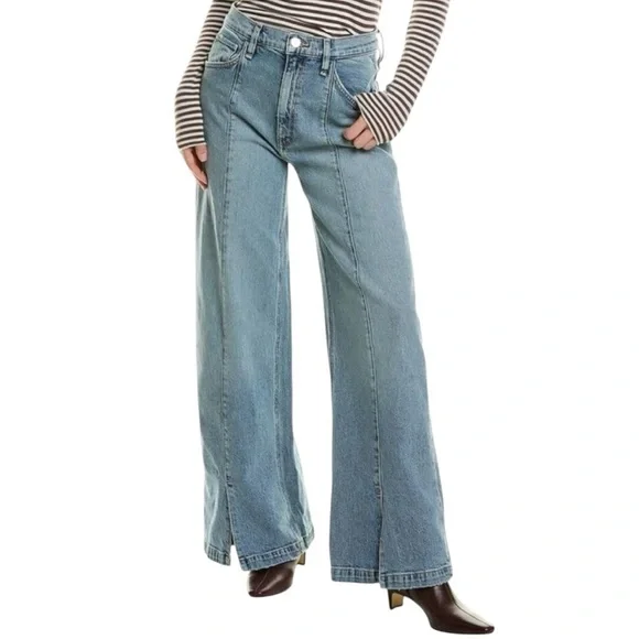 Hudson Jeans James Caribbean Breeze Women’s High Rise Wide Leg Blue Jeans Flare - Picture 2 of 9